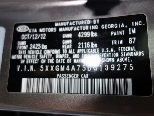 2013 KIA OPTIMA LX CONVINIENCE PACK 2.4L 4K MI ALLOYS MP3 ABS BLUETOOTH, US $15,900.00, image 7