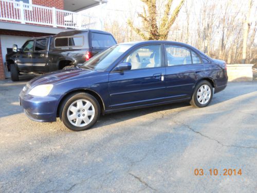 2001 honda civic 4door sedan automatic fwd sunroof dark blue, image 2