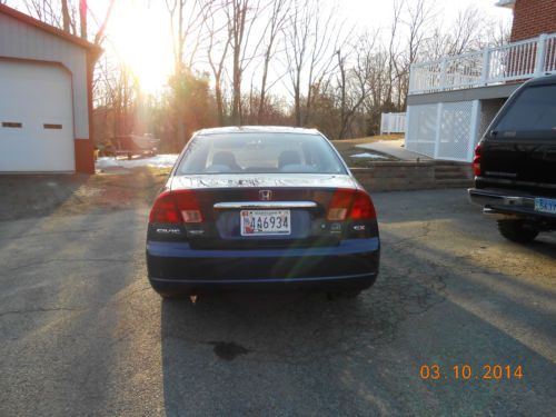 2001 honda civic 4door sedan automatic fwd sunroof dark blue, image 4