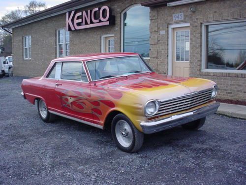 1963 chevrolet nova ss, 383 stroker,4-speed, custom flames, custom stitched int