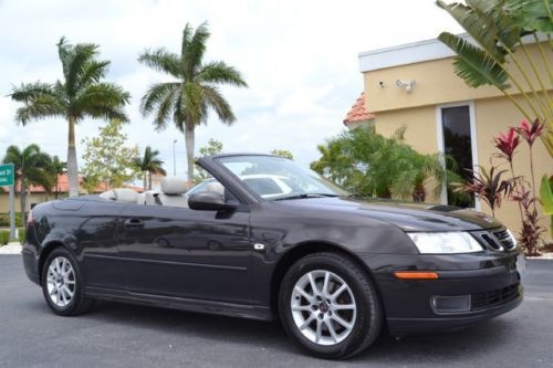 One owner saab 9-3 arc convertible 32k miles espresso black met auto $42k msrp