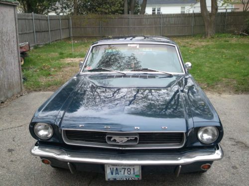 1966 ford mustang 289 v8 auto coupe blue/black interior front disc, elec ign