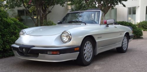 1987 alfa romeo spider quadrifoglio convertible ~ silver w red ~ 5 speed