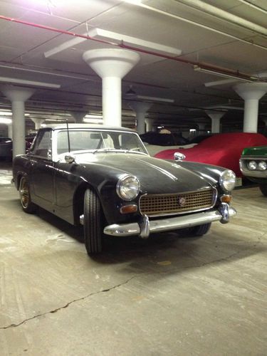 1968 mg midget mkiii black convertable w/ hardtop included tan interior