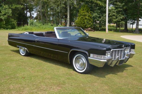1969 caddy convertible, black w/ white top