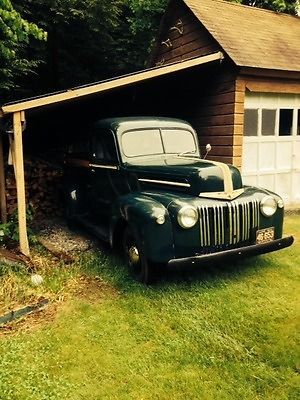 1946 ford f1 pickup truck -flat head v-8 - green- heater- custom tow bumper