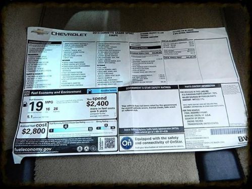 2013 Chevrolet Corvette Grand Sport, US $51,995.00, image 12