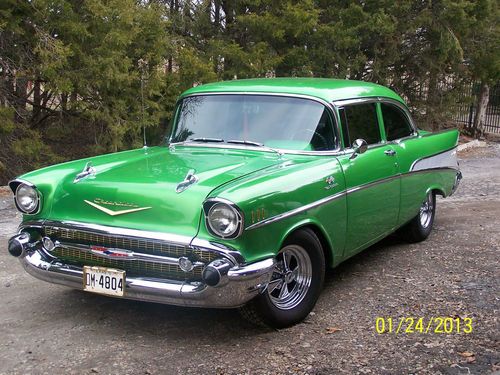 1957 chevrolet bel air 2 door post. frame-off rotisserie restoration, restomod
