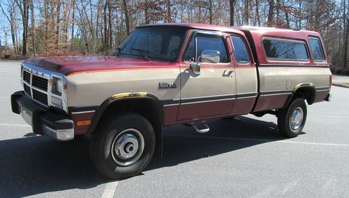 Rare 1992 dodge power ram 250 diesel truck 4wd automatic goose neck 5.9l diesel