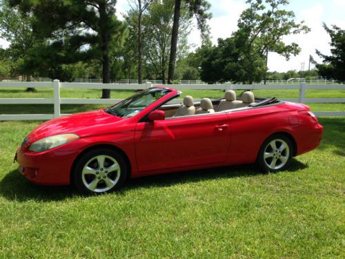 2006 fire engine  red toyota camry solara convertible carfax- loaded- no reserve