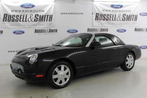 2002 ford thunderbird premium orignal v8 hard top convertible black low miles