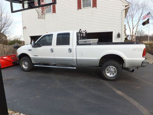 2002 ford f350 xlt 7.3 diesel crew cab 8' bed 4x4 plow package turbo diesel