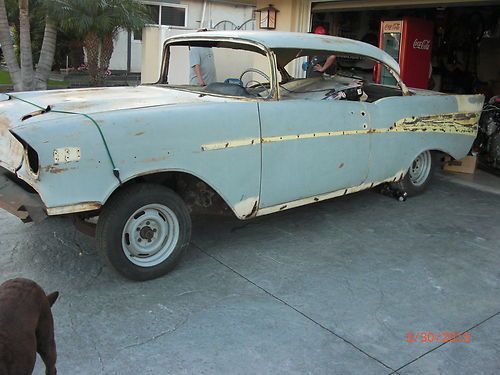 1957 chevy belair ht matching numbers,ready for restoration.