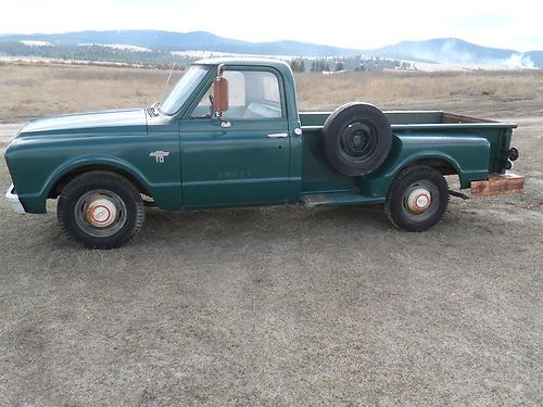 1967 chevrolet v8 pickup truck. all original chevy survivor has factory hubcaps!