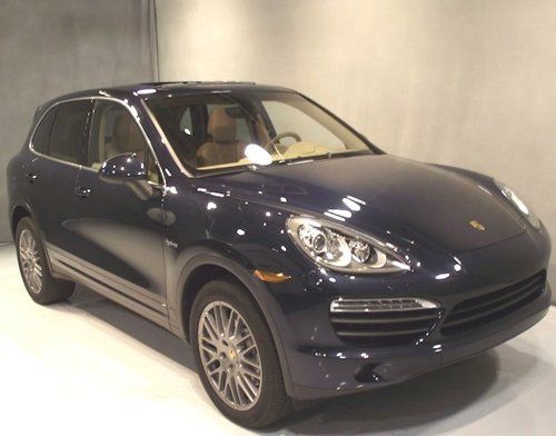 2011 11 porsche cayenne s hybrid suv darkblue/tan 42k miles 1 owner clean carfax