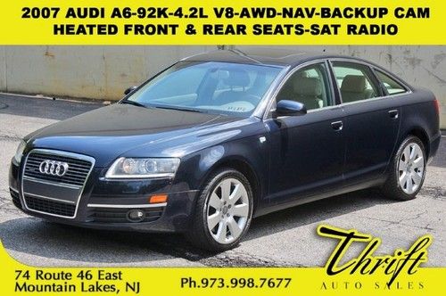 2007 audi a6-92k-4.2l v8-awd-nav-heated front &amp; rear seats-backup cam-sat radio