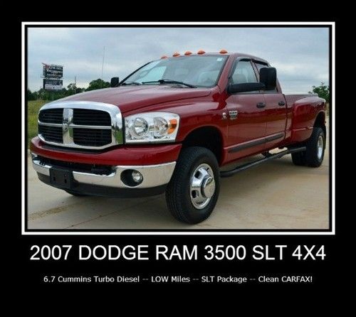 4x4 6.7 cummins diesel dualie -- slt -- pw/pl -- low miles -- clean carfax!