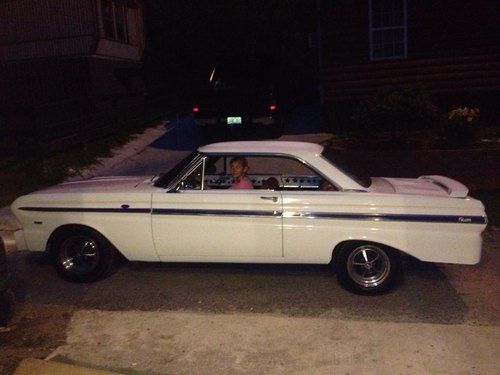 1965 ford falcon, white 2 door hard top no post. fully restored