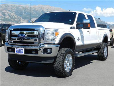 Crew cab lariat 4x4 powerstroke diesel custom lift wheels tires leather auto tow