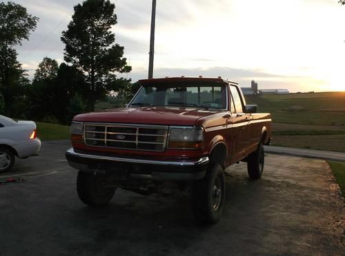 Red 1994 f-350 idi turbo diesel 4x4