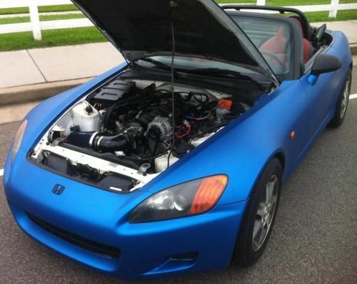 2001 honda s2000 ls1 v8 auto, 01 corvette engine, blue vinyl wrap, no reserve