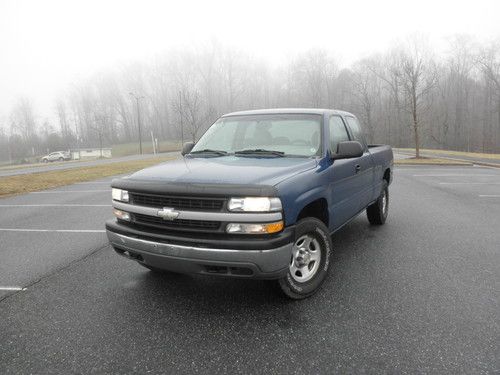 2001 chevrolet silverado 1500 extended cab pickup 4-door blue no reserve!