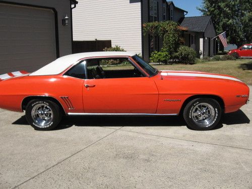 1969 CAMARO RALLY SPORT, 350, TH350, PS, PB, A/C, HUGGER ORANGE-BLACK INTERIOR!!, US $25,000.00, image 7