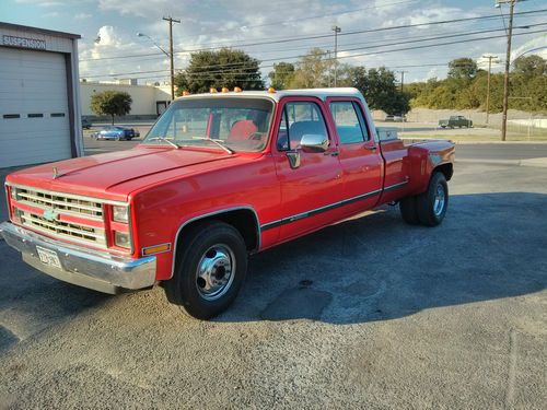 1977 chevrolet crew cab dually ,454, cold, a/c, 5th wheel ,race car hauler