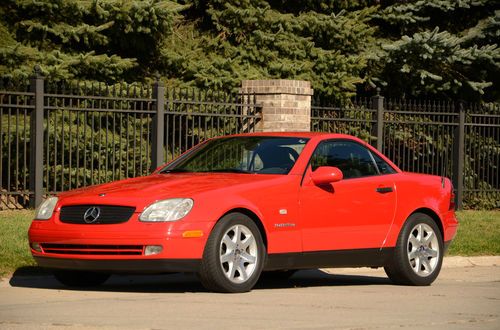 1999 mercedes-benz slk230 kompressor convertible 2-door 2.3l red w/5 speed!