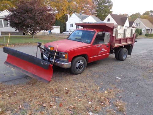 1995 chevrolet c/k 3500 1 ton dump truck w/ meyer plow package!