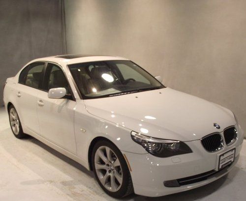 Certified 2009 09 bmw 535i sedan white/tan auto rwd 30k mi, 1 owner clean carfax