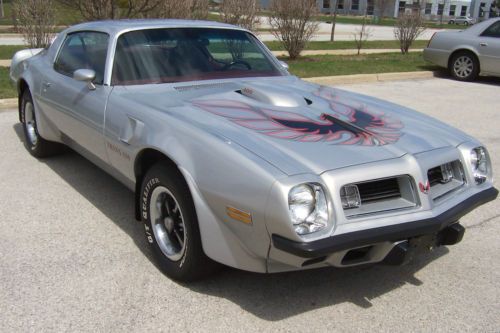 1975 pontiac trans am sterling silver deluxe int. 400ci. #&#039;s match loaded phs