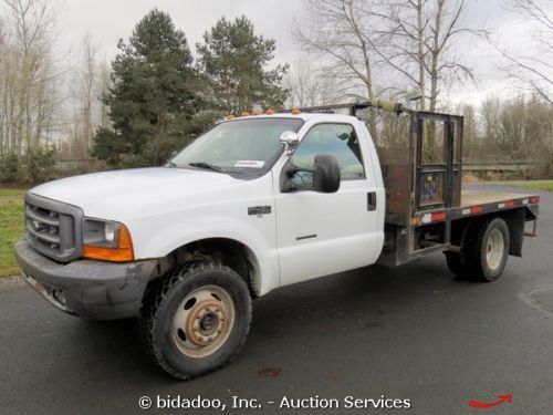 Ford f-450 superduty flatbed pickup truck 11&#039; bed 7.3l powerstroke turbo winch