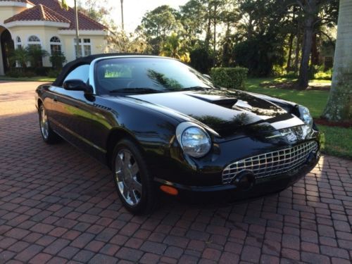 2002 ford thunderbird deluxe convertible triple black low miles immaculate