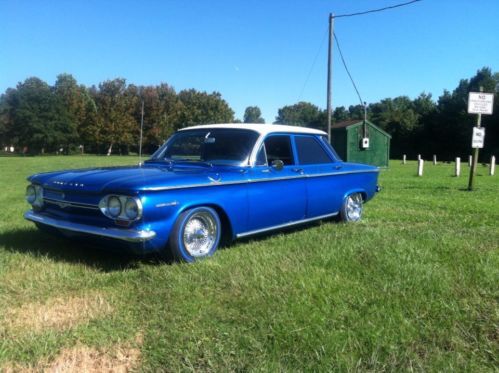 1964 chevy corvair 4 door blue new paint new tires and spokes good condition, US $12,000.00, image 4