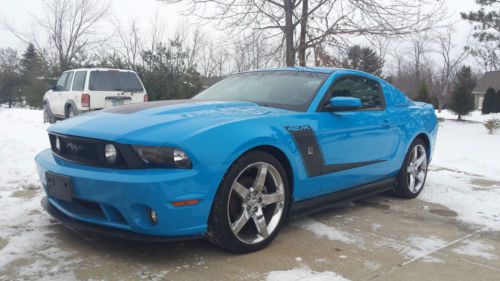2010 roush ford mustang gt premium coupe 427 supercharged grabber blue 16k miles