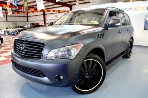 2011 infiniti qx56 matte black rare loaded navi dvd 360 cams free shipping