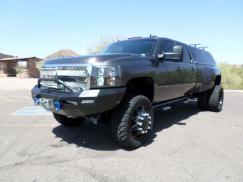 2011 silverado 3500 crew cab dually lt duramax diesel 4x4 lifted 30k$ in accys!!