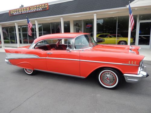 1957 chevrolet bel air matador red 283 vintage a/c frame off restoration