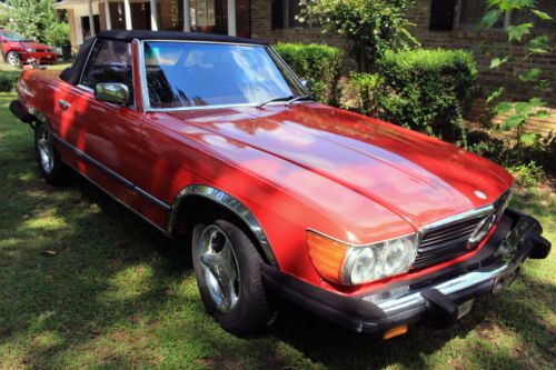 1978 mercedes-benz 450sl soft top convertible red/red &lt;139k miles