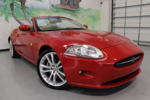 2007 jaguar xk convertible, 26k mi, red/tan, lux pkg, 20 wheels, nav, alpine!!