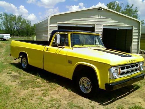 1969 dodge d100 custom pickup truck , top banana yellow sweptline