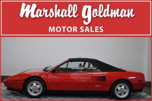 1989 ferrari mondial t cab rosso corsa red tan  11,094 miles belt service 8/13