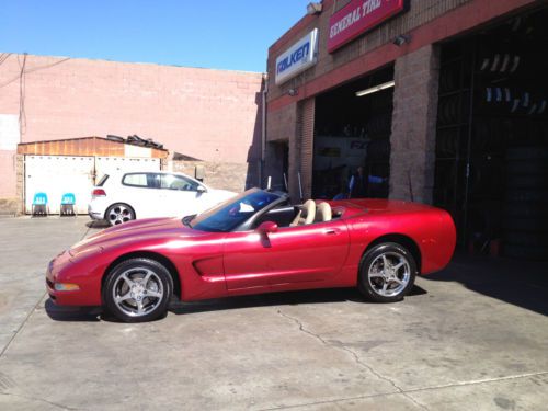 2001 chevy corvette convertible metallic red/beige 99k runs perfectly hud