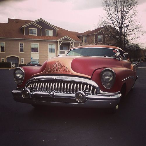 1953 buick riviera 2 door hardtop , 322 nailhead, dark red and copper,runs great