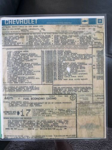 1984 chevrolet monte carlo