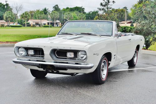 Fully restored 383 v-8 1967 plymouth barrracuda convertible bucket's console p.t