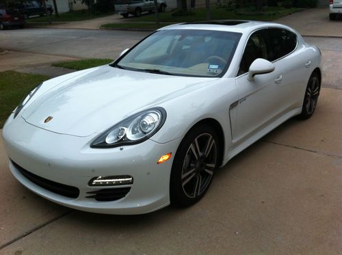 2012 porsche panamera s hybrid, white exterior, cream interior - rwd