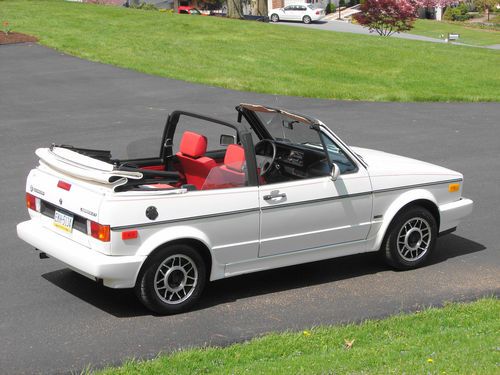1988 vw karmann cabriolet convertible white w/ red   nice original survivor!!!!
