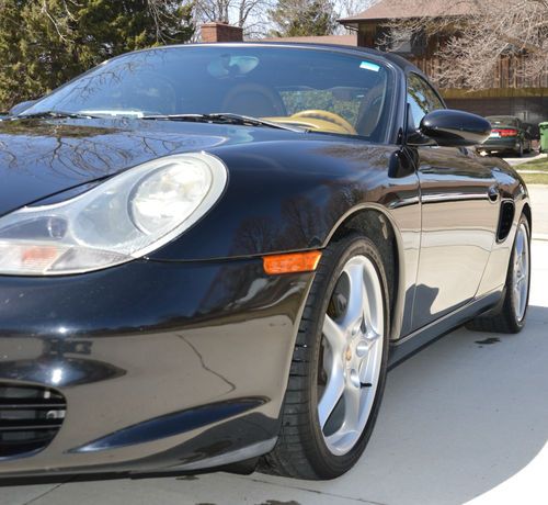 Porsche boxster 2003 convertible black 75,618 miles excellent condition